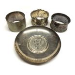 A Mixed Lot comprising: a specimen hallmarked Silver Pin Dish with double-headed eagle centre,