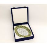 A 20th Century Decorative Oval Small Tray, central inscription, the border painted in colours with