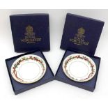 Two modern Royal Worcester Saucers in original Boxes, 4 ½” diam