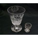 A late Georgian large Presentation Goblet or Rummer, engraved “The Land O’Cakes” within an