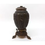 A vintage Chinese base metal Table Lamp Base, 6” high