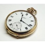 Second quarter of 20th Century hallmarked 9ct Gold open faced pocket watch 17 jewel Zenith