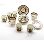 A mixed lot comprising a 19th Century English floral teacup and saucer probably of Coalport