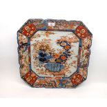 A Japanese Imari Canted Rectangular Large Dish, the centre well-painted in traditional colours