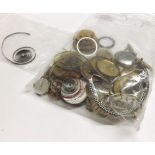 Packet of assorted pocket watch and wristwatch spares