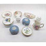 A Mixed Lot of various 20th Century Ceramics comprising: two Wedgwood Jasperware Trinket Boxes; a