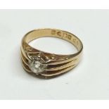 Edwardian hallmarked 18ct Gold old cut Diamond Ring approximately ½ ct, claw set hallmarked for