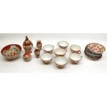 A collection of various Kutani and similarly decorated egg-shell wares, comprises a Spill Vase,