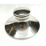A George V Silver Encased Capstan Inkwell of typical form, 5” diameter, Birmingham 1935