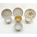 A Mixed Lot comprising: 18th or early 19th Century English Shell Decorated Teacup and Saucer,