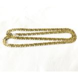 Heavy hallmarked 9ct gold flattened Oval Link Necklace, 71 cm long and weighing approximately 48gm