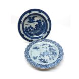An early 19th Century English Soup Bowl, printed in blue with Oriental pattern; together with a