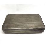 A 19th Century Continental Silver Tobacco Box, rectangular shaped with all-over engine-turned