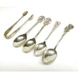 A Mixed Lot of assorted novelty Silver Teaspoons and Sugar Nips to include several with crested
