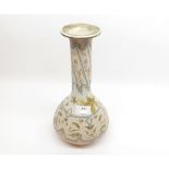 A Doulton Lambeth Carrara narrow necked Vase, decorated with floral detail and raised gilded design,