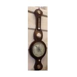 A 19th Century Rosewood Cased Five Glass Wheel Barometer, central face with adjustable hands, no