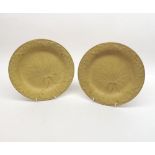 A pair of Wedgwood Biscuit Ware Plates, decorated with vine leaves, 7 ¾” diameter