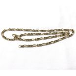 A yellow metal Figaro Link Neck Chain, 18” long, stamped “9k”, weighing approximately 14gm