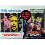 BESERK! - TORTURE GARDEN, film poster double bill, starring Joan Crawford, Jack Palance and