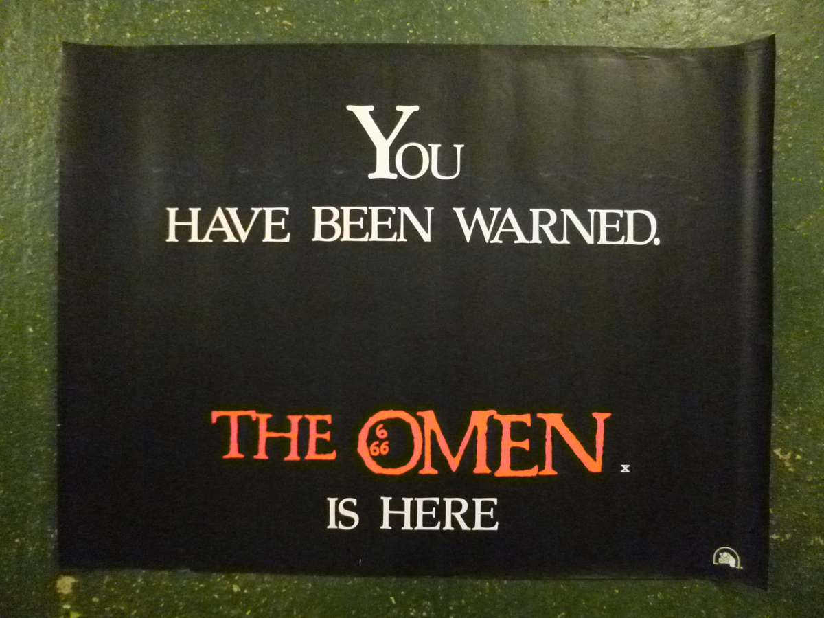 THE OMEN, film poster, Quad approx 30" x 40" + one other