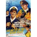 THE BATTLE OF THE RIVER PLATE, film poster, starring John Gregson, Anthony Quayle and Peter Finch,