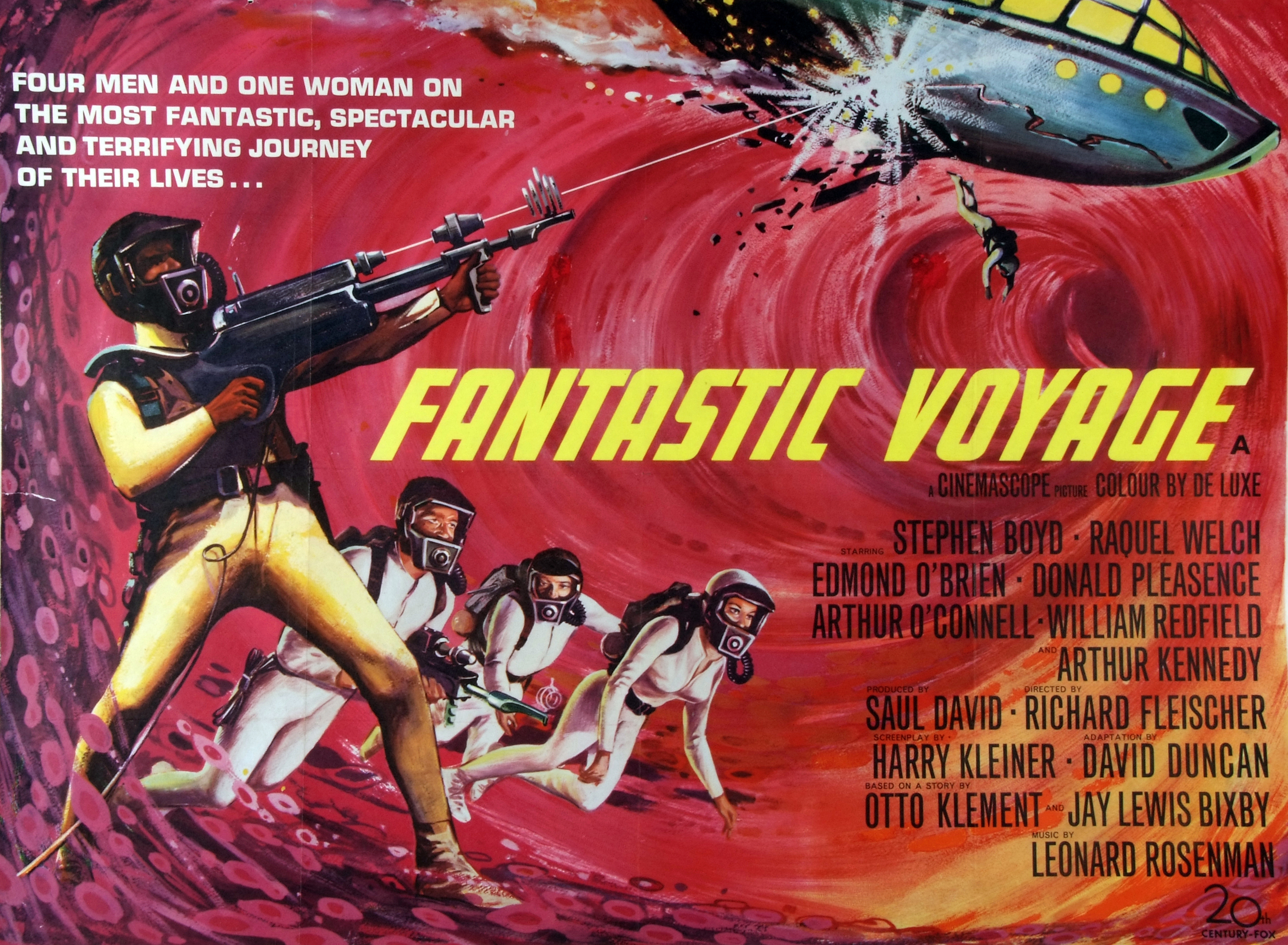 FANTASTIC VOYAGE, film poster, starring Stephen Boyd, Raquel Welch and others, Quad approx 30" x 40"