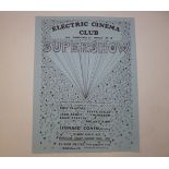 JOHN PARSONS: Original Printed Poster for Supershow at The Electric Cinema Club, starring Eric