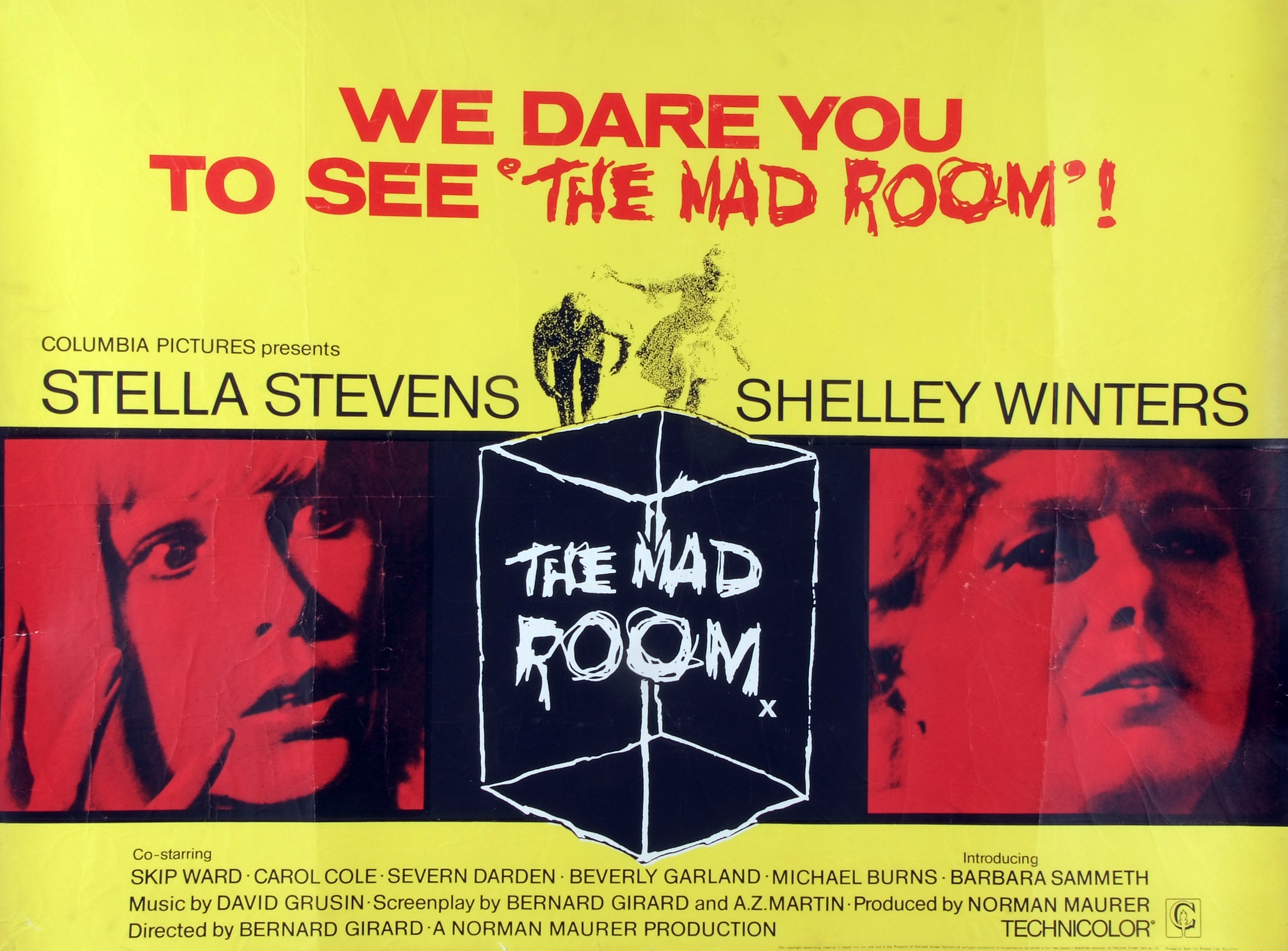 THE MAD ROOM, film poster, starring Stella Stevens and Shelley Winters, Quad approx 30" x 40"