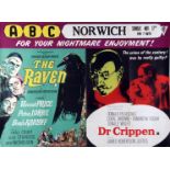 THE RAVEN - DR CRIPPEN, film poster double bill, starring Vincent Price, Peter Lorry, Boris Karloff,