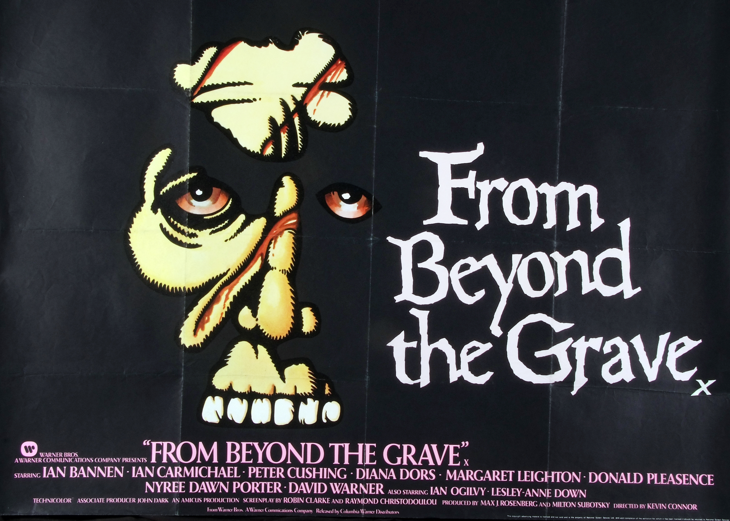 FROM BEYOND THE GRAVE, film poster, starring Ian Bannen, Peter Cushing, Diana Dors and Donald