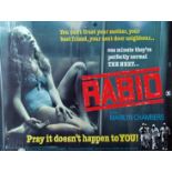RABID, film poster, starring Marilyn Chambers, Quad approx 30" x 40"
