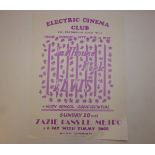 JOHN PARSONS: Original Printed Poster for Elvis Jail House Rock at The Electric Cinema Club, circa