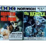 RASPUTIN THE MAD MONK - THE REPTILE, film post double bill, starring Christopher Lee, Barbara