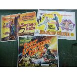 THE GREAT LOCOMOTIVE CHASE, film poster, starring Fess Parker and Jeffery Hunter + THE ADVENTURES OF