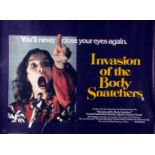 INVASION OF THE BODY SNATCHERS, film poster, starring Donald Sutherland and others, Quad approx