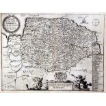 RICHARD BLOME: A MAPP OF THE COUNTY OF NORFOLCK WITH ITS HUNDREDS, engrd map [1673], approx 9 1/2" x