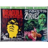 DRACULA PRINCE OF DARKNESS - THE PLAGUE OF THE ZOMBIES, film poster double bill, starring