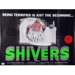 SHIVERS, film poster, starring Paul Hampton, Joe Silver, Lynn Lowry and Barbara Steele, Quad