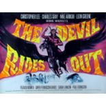 THE DEVIL RIDES OUT, film poster, starring Christopher Lee, Charles Gray and others, Quad approx 30"