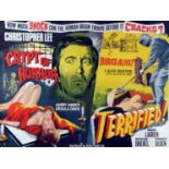 CRYPT OF HORROR - TERRIFIED!, film poster double bill, starring Christopher Lee, Rod Lauren and