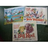 BIG RED, film poster, starring Walter Pidgeon + BON VOYAGE!, film poster, starring Fred MacMurray,