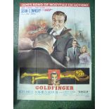 GOLDFINGER, French film poster, starring Sean Connery, Honor Blackman and Shirley Eaton, approx