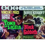 THE TOMB OF LIGEIA - BLACK SABBATH, film poster double bill, starring Vincent Price and Boris