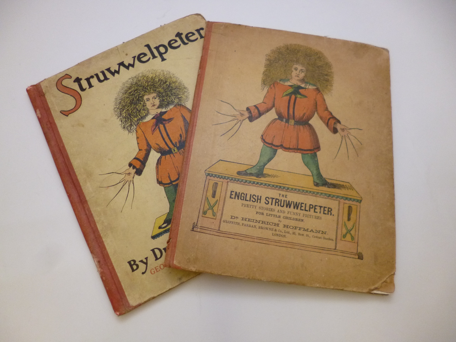 HEINRICH HOFFMANN: THE ENGLISH STRUWWELPETER, 2 copies, both nd, pub Griffiths Farran Browne and