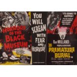 HORRORS OF THE BLACK MUSEUM - THE PREMATURE BURIAL, film poster double bill, starring Michael Gough,