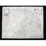 EMANUEL BOWEN: AN ACCURATE MAP OF THE COUNTY OF NORFOLK, engrd outline col'd map circa 1779,