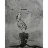 GEORGINA SCOTT, SIGNED, IN PENCIL TO MARGIN, DRYPOINT AND ETCHING, inscribed "Weight or Lightness I"