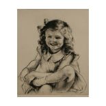 ARTHUR WILLIAM HEINTZELMAN, SIGNED, IN PENCIL TO MARGIN, BLACK AND WHITE ETCHING, Young Girl, 12"