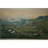 C STANLEY TODD, SIGNED IN PENCIL TO MARGIN COLOURED PRINT, "Partridge in Highland Landscape", 20"