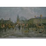 AFTER LIONEL EDWARDS, COLOURED PRINT, "The Pytchley Hunt, Crick Meet, 1952", 14 1/2 x 18"